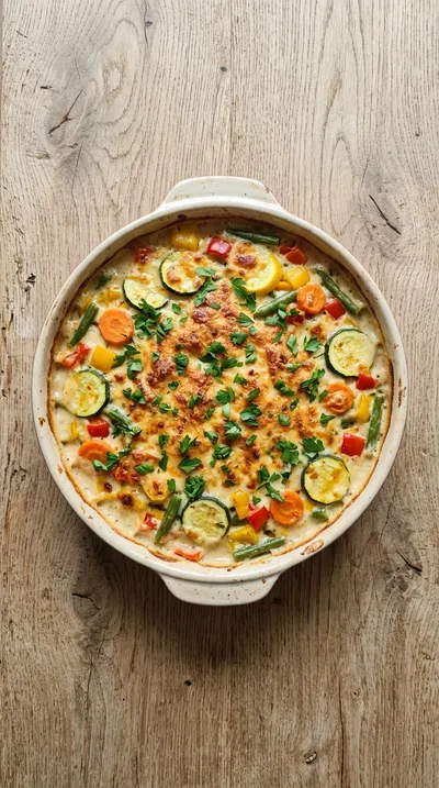 Vegetable Gratin with Parmesan Crust - cooking process