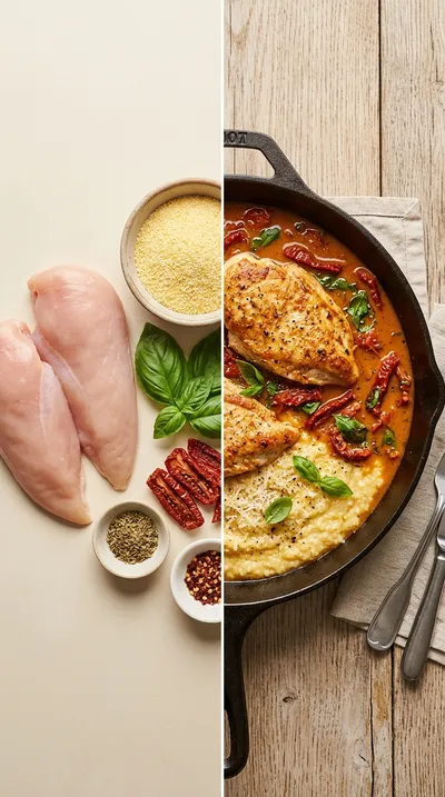 Tuscan Tomato Chicken Skillet - ready to serve