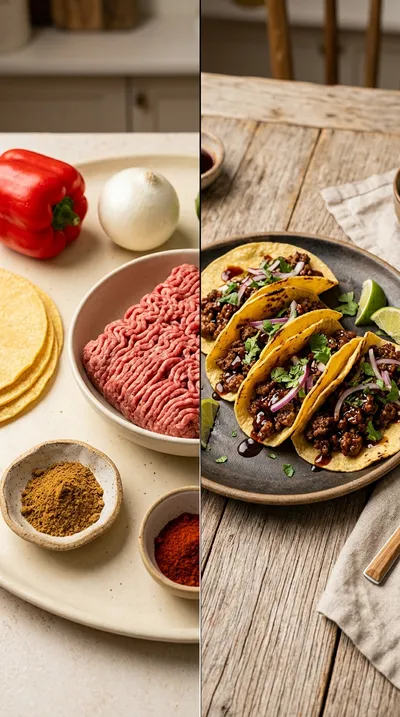 Beef Tacos With Teriyaki Glaze - ready to serve