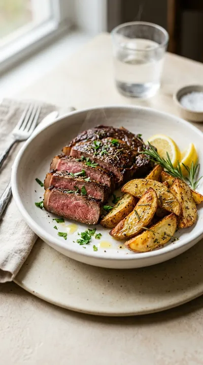 Steak and Potatoes with Mediterranean Herbs