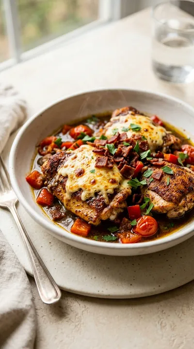 Cheddar Turkey Bacon Chicken Skillet