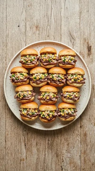 Roast Beef Sliders with Street Corn Topping - cooking process