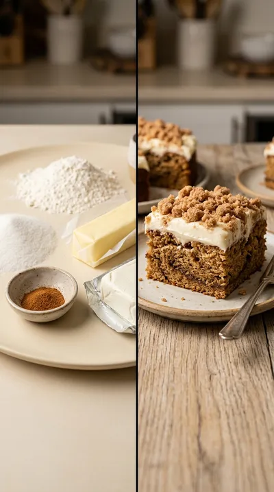 Cinnamon Coffee Cake With Cream Cheese Frosting - ready to serve