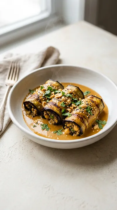 Eggplant Rollatini With Peanut Sauce