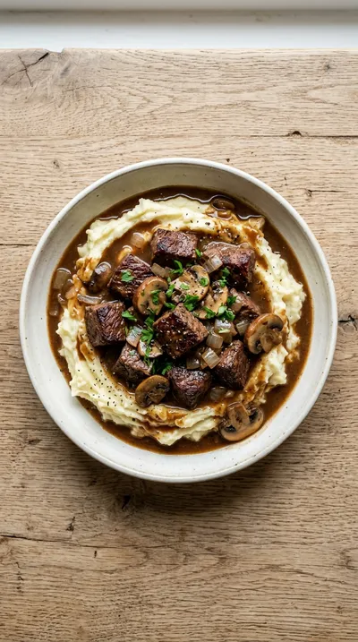 Beef Mushroom Gravy – Easy Family Recipe - cooking process