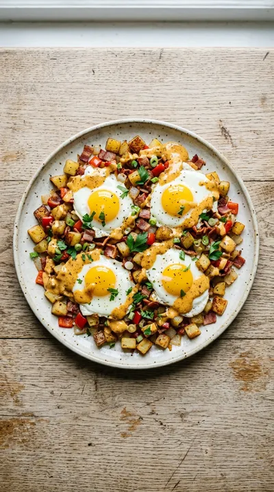 Breakfast Hash With Cajun Sauce - cooking process