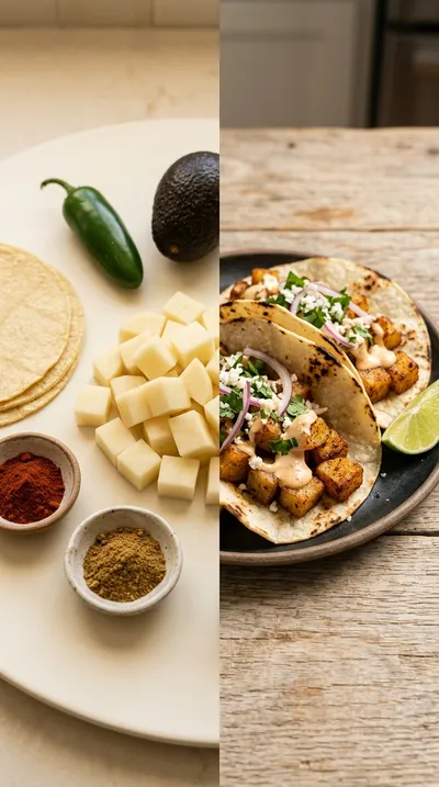 Potato Tacos With Chipotle Lime Sauce - ready to serve