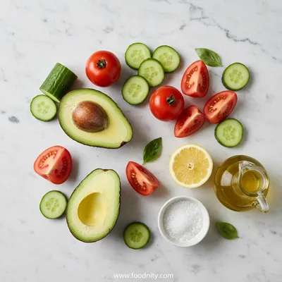 Avocado Tomato Cucumber Salad - cooking process