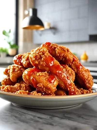 Baked Crunchy Hot Honey Chicken