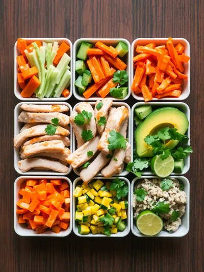 Bang Bang Chicken Bowl - ingredients preparation