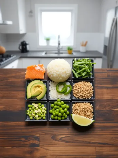 Bang Bang Salmon Bites Bowls - ingredients preparation