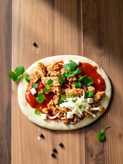 Easy BBQ Chicken Flatbread - ingredients preparation