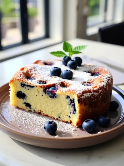 Easy Blueberry Breakfast Cake - ready to serve