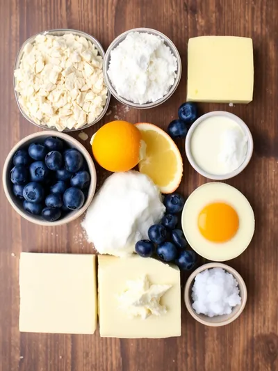 Easy Blueberry Breakfast Cake - ingredients preparation