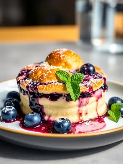 Blueberry Cobbler – Easy Quick Juicy Dessert - ready to serve