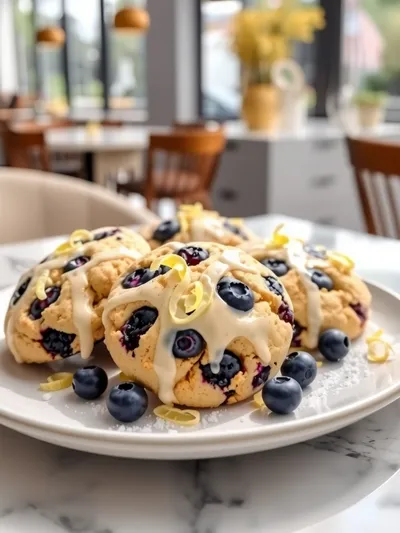 Blueberry Lemon White Chocolate Chip Cookies - ready to serve