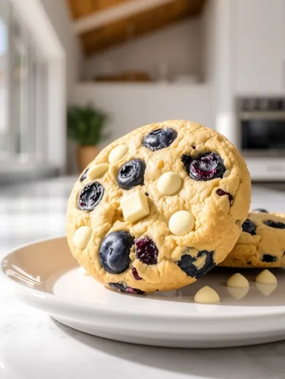 Blueberry Lemon White Chocolate Chip Cookies
