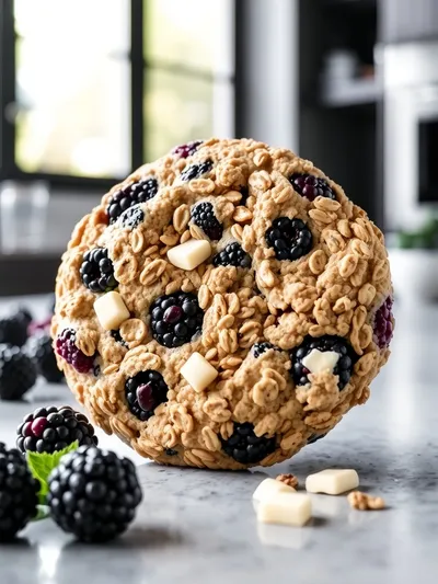 Buttery Blackberry Oatmeal Cookies With White Chocolate