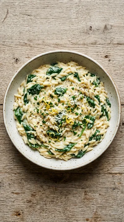 Lemon Orzo With White Cheddar Sauce - cooking process
