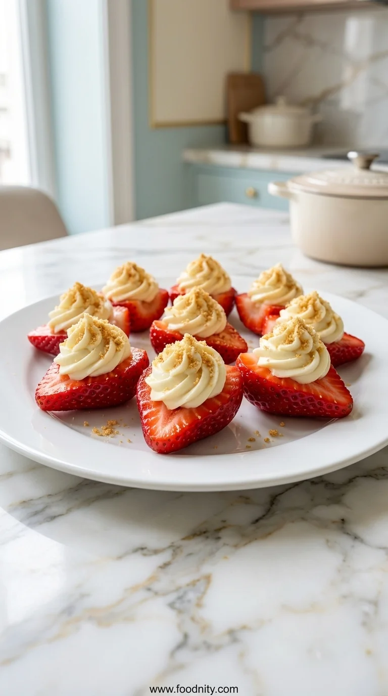 Cheesecake Deviled Strawberries - feature image