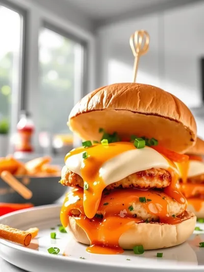Cheesy Honey Sriracha Chicken Sliders