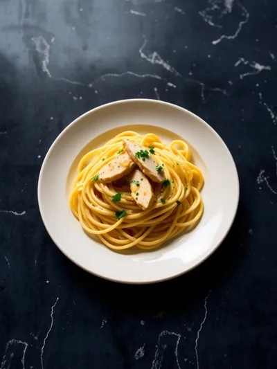 Easy Chicken Garlic Parmesan Pasta - ready to serve