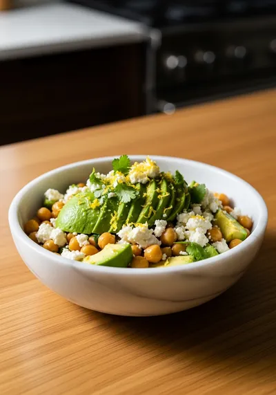 Chickpea Feta Avocado Salad