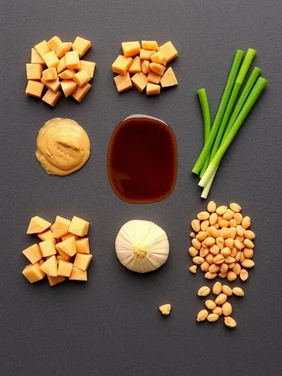Easy Chinese Peanut Butter Chicken - ingredients preparation