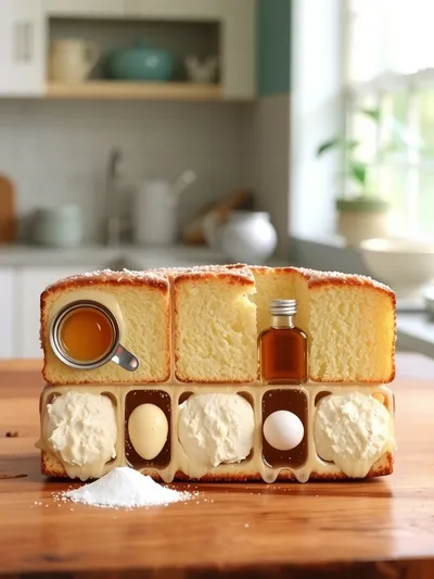 Classic Southern Pound Cake - ingredients preparation