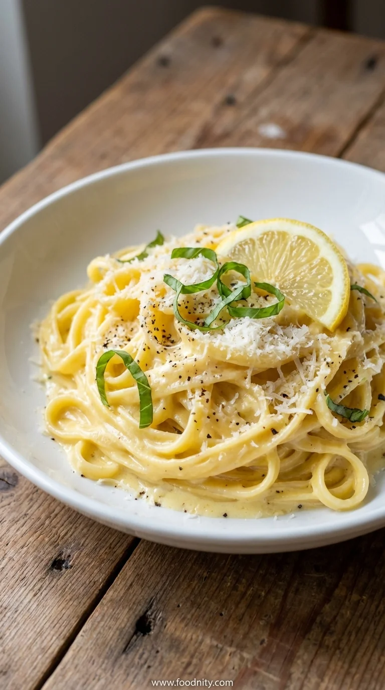 Creamy Lemon Garlic Pasta Recipe