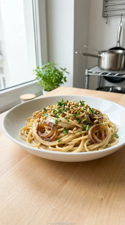 Creamy Vegan Caramelized Onion Pasta
