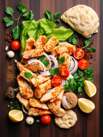 Crispy Chicken Shawarma - ingredients preparation