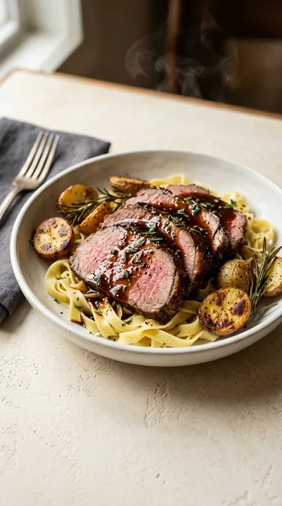 Garlic Herb Roast Beef With Teriyaki Glaze