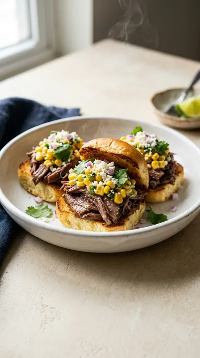Roast Beef Sliders with Street Corn Topping