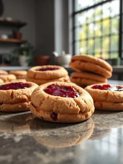 Flower Jam Thumbprint Cookies