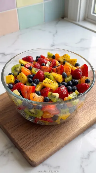 Fresh Fruit Salad with Honey Lime Poppy Seed Dressing