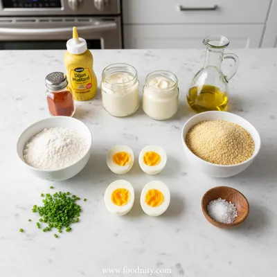 Fried Deviled Eggs – A Crispy Appetizer - cooking process