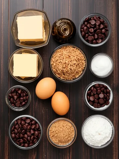Fudgy Chewy Browkies Recipe - ingredients preparation