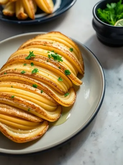 Irresistible Garlic Butter Accordion Potatoes - cooking process