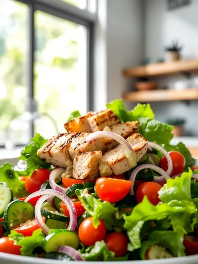 Grilled Chicken Salad with Sweet Onion Dressing