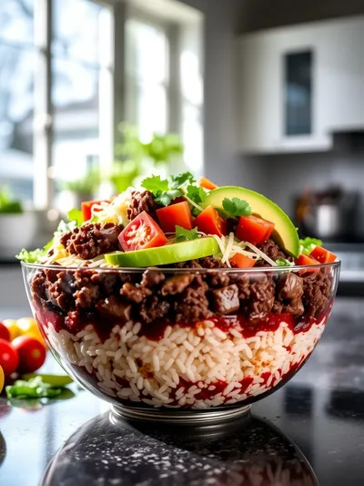 Ground Beef Taco Rice Bowl