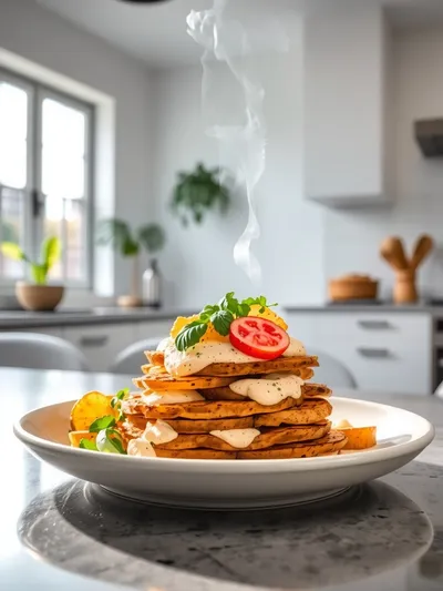 Kartoffelspalten mit Gurkendip