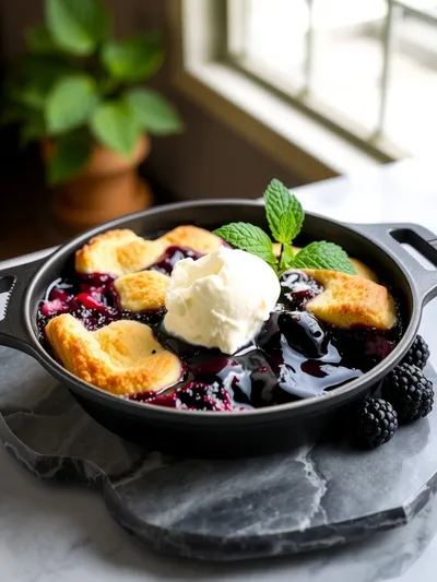 Kentucky Blackberry Cobbler - ready to serve