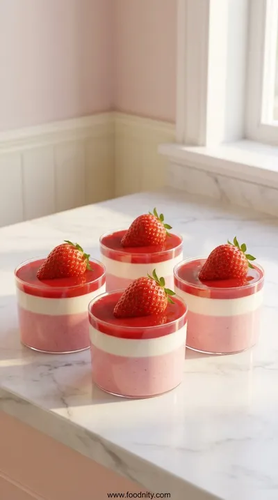 Layered Strawberry Yogurt Mousse Cups