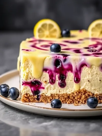 Lemon Blueberry Cheesecake Cake Recipe