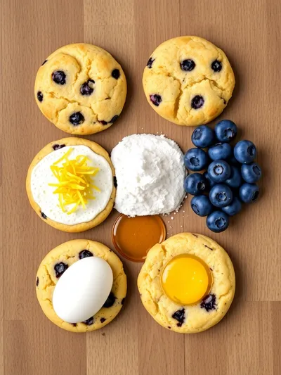 Lemon Blueberry Cookies – Browned Butter Blondie - ingredients preparation