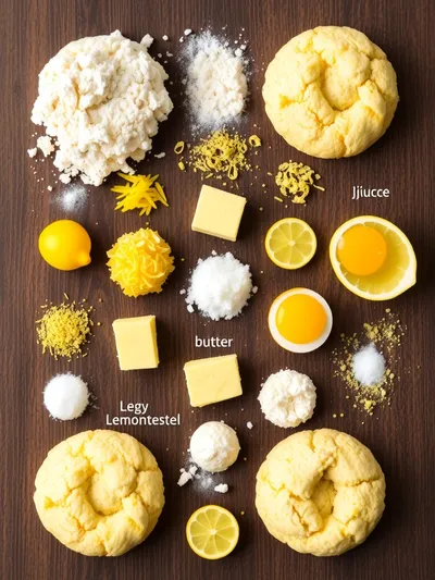 Lemon Crinkle Cookies - ingredients preparation
