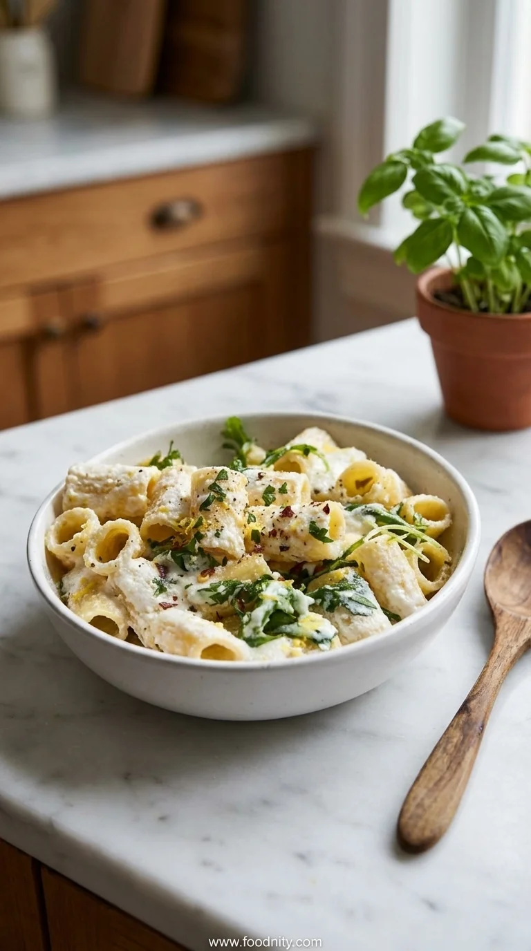Lemon Ricotta Pasta With Arugula
