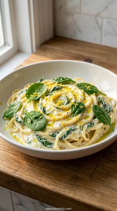 Easy Lemon Ricotta Pasta with Spinach
