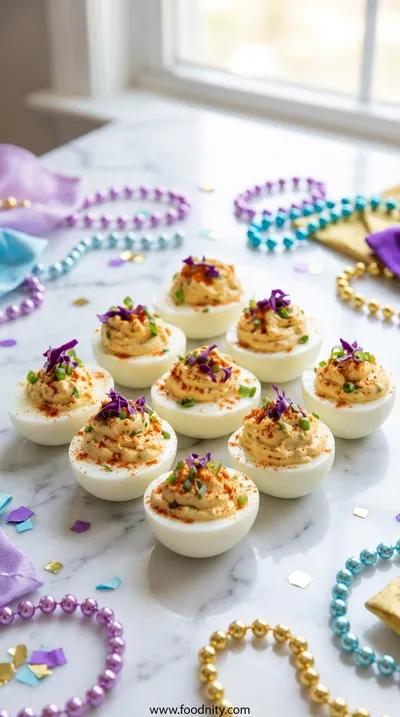 Mardi Gras Deviled Eggs – Quick & Easy